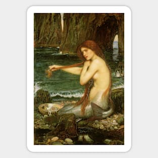 A Mermaid by John William Waterhouse Sticker